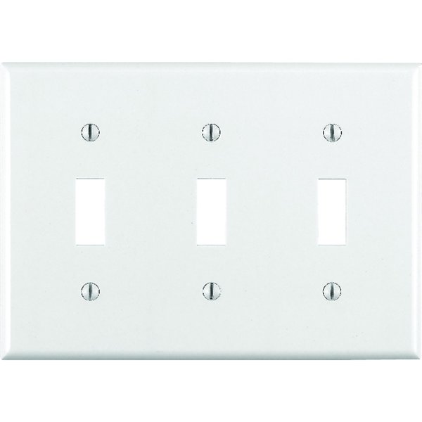 Leviton White 3 gang Thermoset Plastic Toggle Wall Plate 88011-000